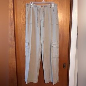 Sincerely Jules Linen Blend Tan Cargo Pants